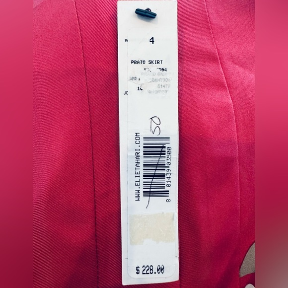 NWT Elie Tahari 100% Silk ‘Prato’ Pleated Striped Floral Print Mini Skirt Size 4 - Picture 10 of 11